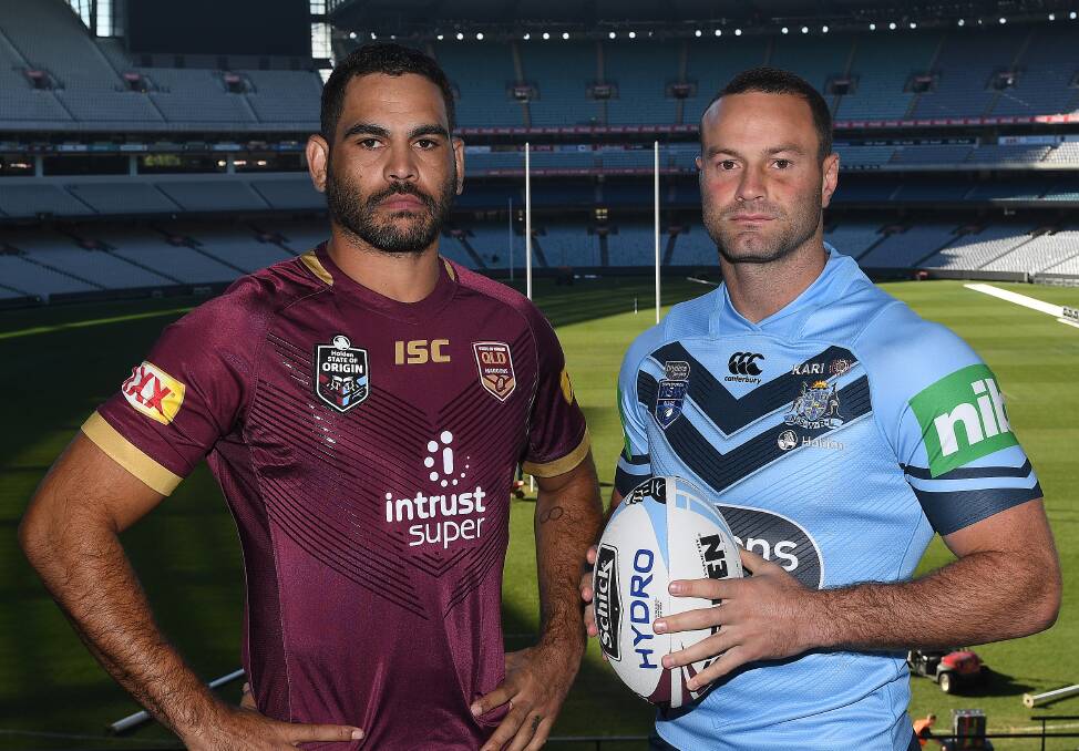 STATE VS STATE: Queensland's Greg Ingles and NSW's Boyd Cordner prepare to go head-to-head in the State of Origin opener at the MCG. PHOTO: AAP Image/Julian Smith
