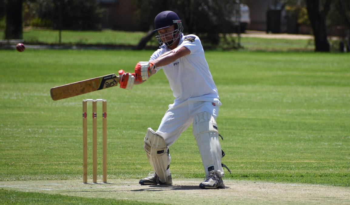 CUTTING AWAY: Leagues' Matt Keenan will hope to repeat his performace from Leagues last timed clash with Coro where he posted fifty. PHOTO: Shaun Paterson