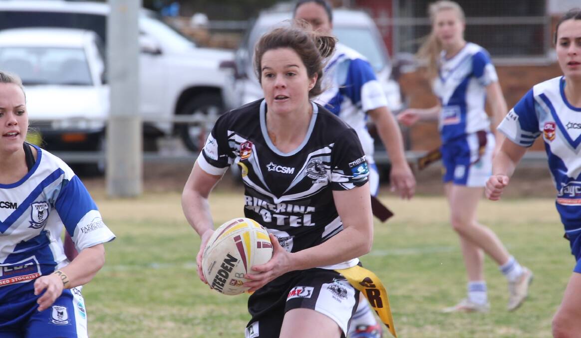 LOYALTY: Hay's Rachael Pearson passed the 100 games mark for the Magpies during their big win over Waratahs. PHOTO: Anthony Stipo