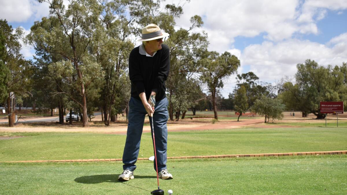TEEING OFF: Martin Sweeney looks to make a strong start out at the Griffith Golf Course recently. PHOTO: Shaun Paterson