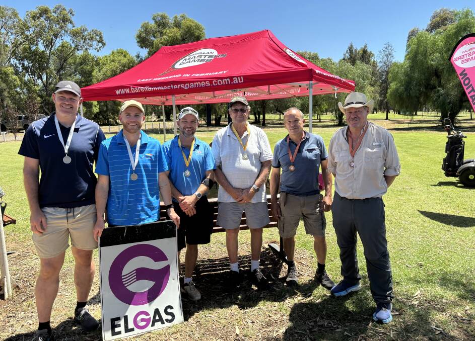 The men's medalists from the opening event at the Barellan Masters Games held at the Yenda Golf Course. Picture supplied