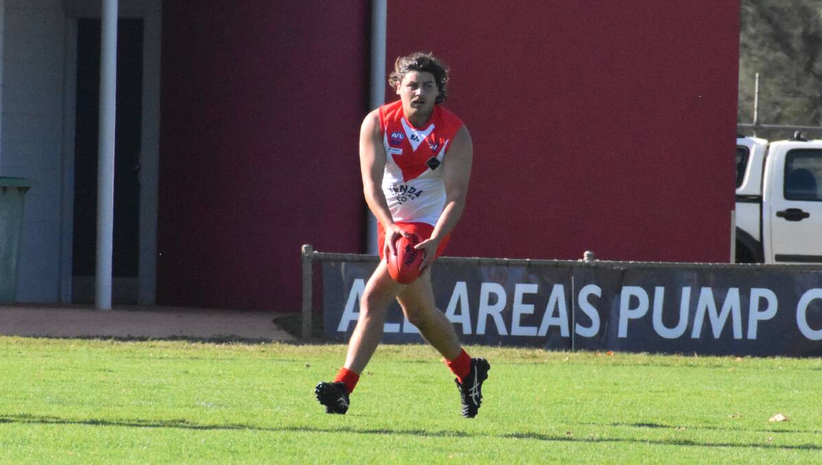 NARROW LOSS: Sam Foley was one of Griffith's best as they fell in their trip to Narrandera on Saturday. PHOTO: Liam Warren
