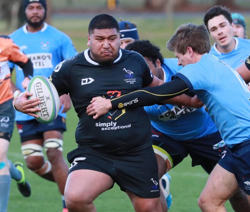 ON THE CHARGE: Lorenco Tafili looks to break the line during the Blacks clash against second placed Waratahs where they fell just short. PHOTO: Les Smith