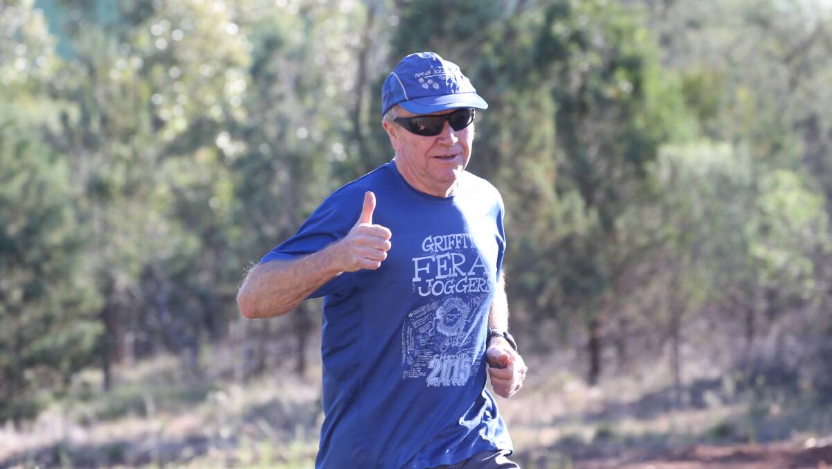 FUN: Keith Riley during a recent run. The Joggers meet every Saturday with 3.1 or 6.1 kilometres on the tracks and trails of Scenic Hill, starting 5:30pm from the water tower opposite Pioneer Park Museum.