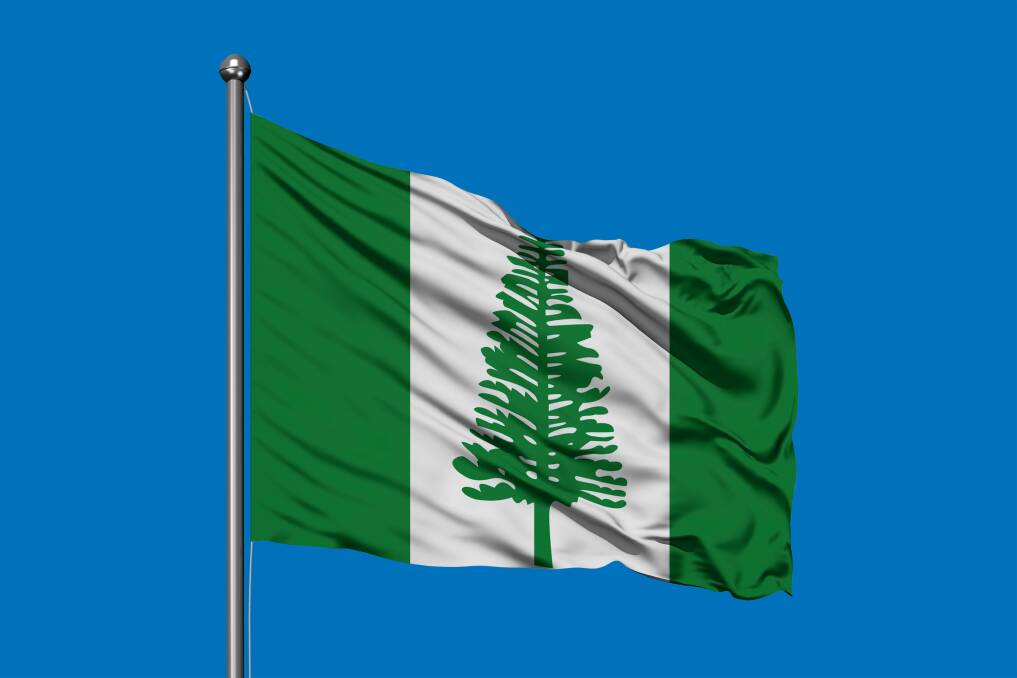 Quite a symbol: The Norfolk Island flag which features the pine tree which the territory is famous for and appears in places across Australia.