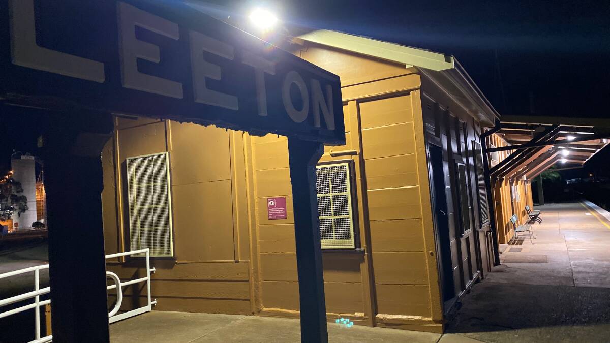 Rail campaigner Peter Knox says Leeton Railway Station could do with a spruce up. Photo: Talia Paterson.