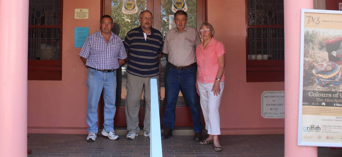 Griffith War Memorial Museum volunteers Bryan Hampel, Theo Bollen, Gary Smellie and Pat Cox. Picture: Riley Krause 