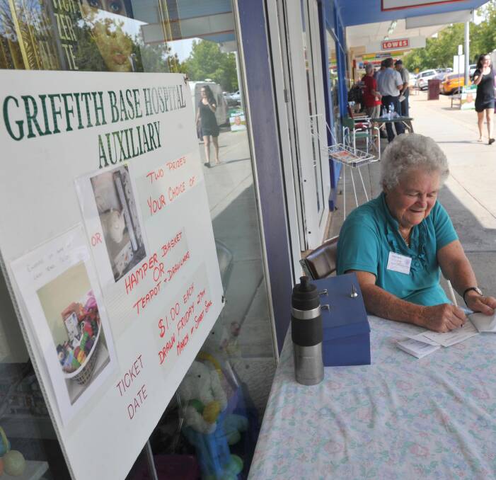 VOLUNTEERING: Heather Eagleton is happy to help raise money for the Griffith Base Hospital. She is selling raffle tickets this week on Banna Avenue. Picture: Anthony Stipo