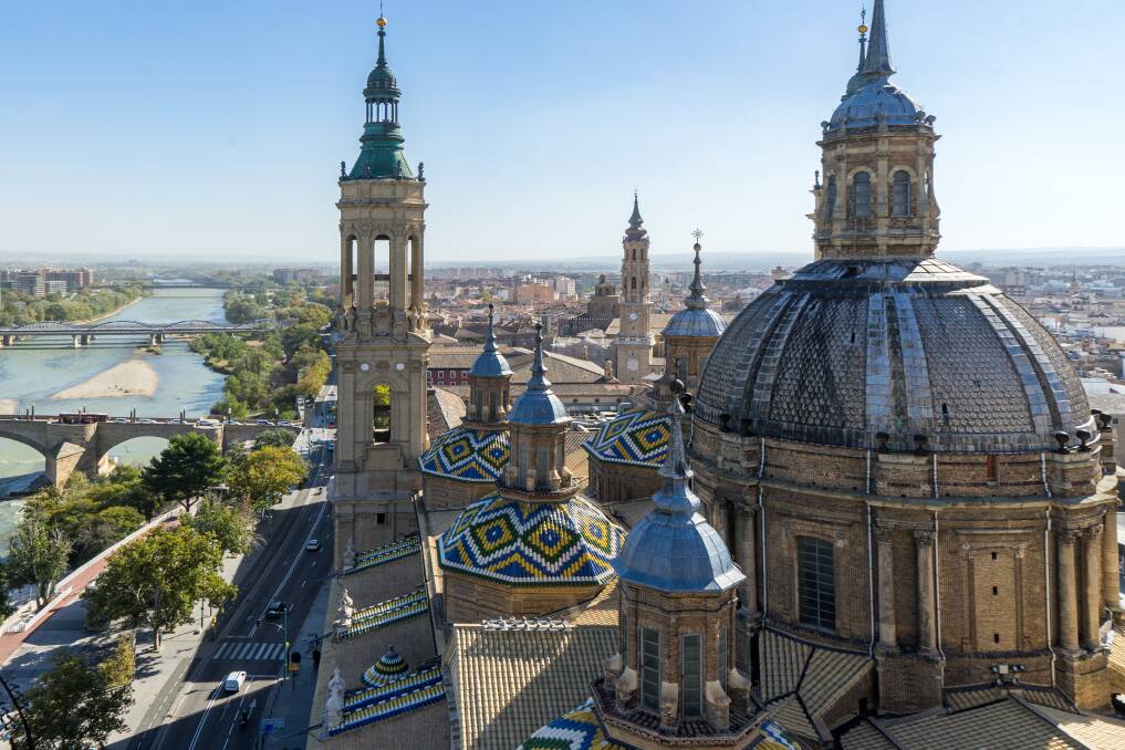The view across the Cathedral-Basilica of Our Lady of the Pillar in Zaragoza, Spain. Pictures: Michael Turtle