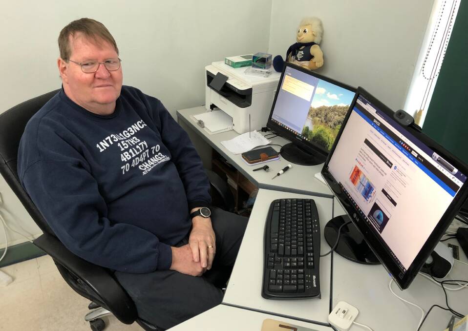 AWARE: Martin Shelton said it was important to use commonsense when online to avoid being targeted by scammers or hackers. Photo: Talia Pattison 