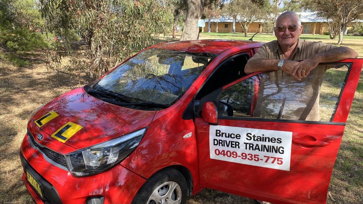 Driving instructor Bruce Staines has been part of Leeton's Rotary Youth Driver Awareness program since its inception. Mr Staines was again part of this inititative this week at the Yanco Agricultural Institute. Picture by Talia Pattison