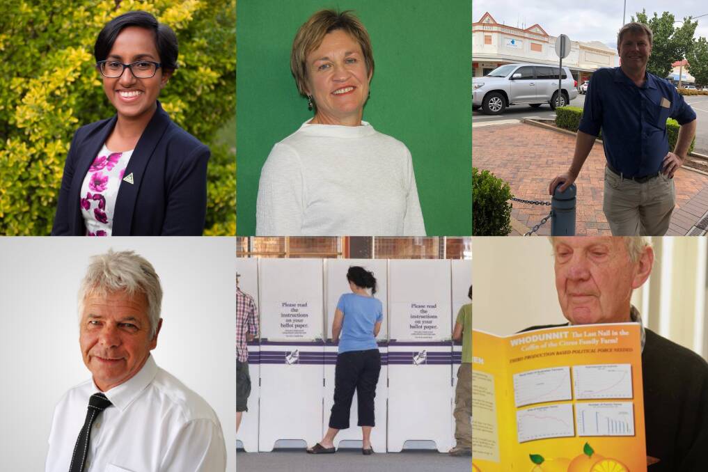 OUTLINE: Candidates (clockwise from left) Nivanka De Silva, Helen Dalton, Austin Evans, Brian Mills and Tom Weyrich believe they can make life better in the electorate.