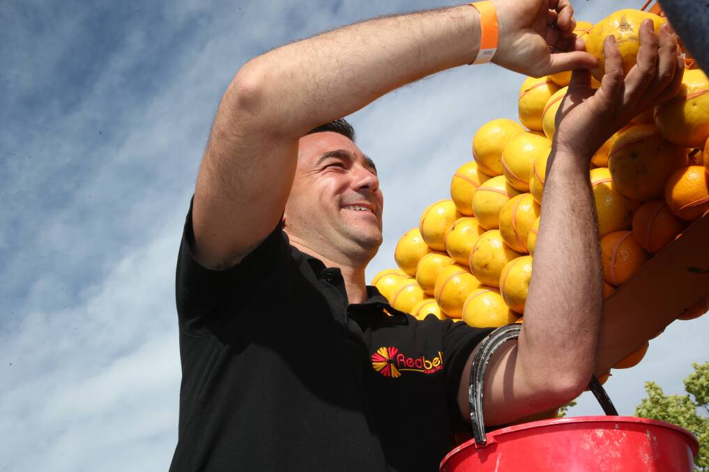 CITRUS CELEBRATION: Local grower Vito Mancini at the Griffith Spring Festival. PHOTO: Anthony Stipo