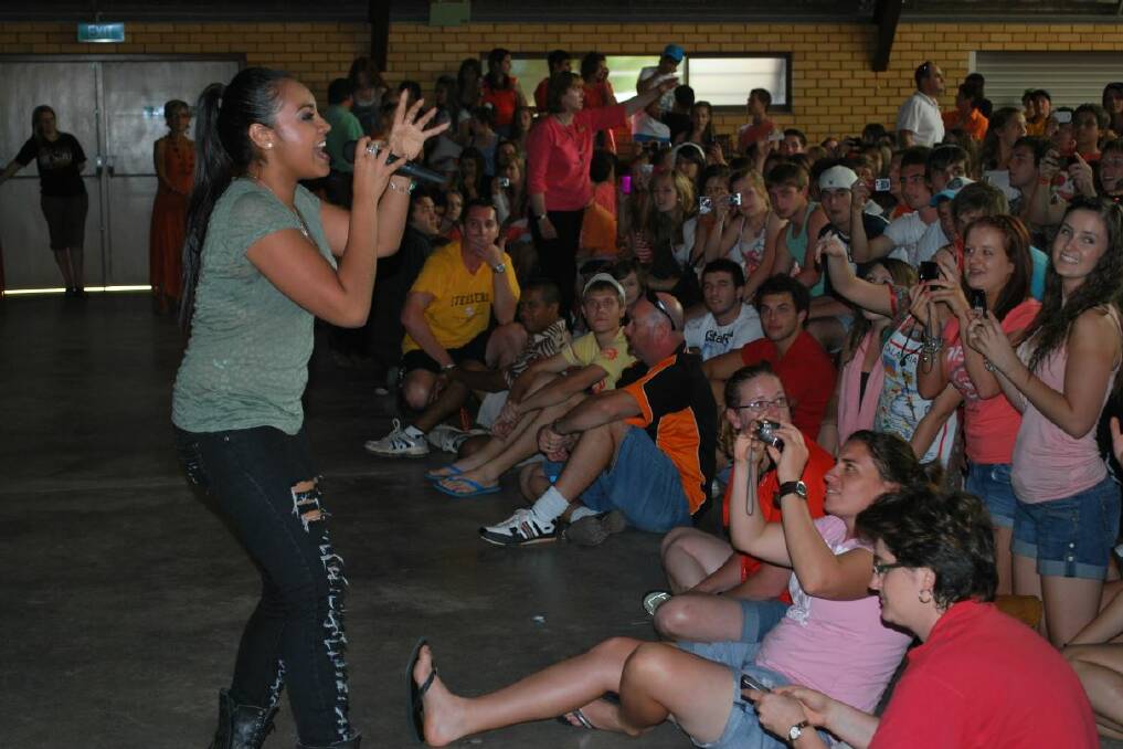 STAR STRUCK: Jessica Mauboy performing at Marian Catholic College on this day in 2010.