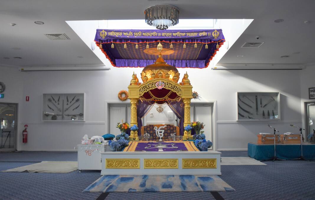SIKH COMMUNITY: The throne inside the main hall of Gurdwara Singh Saba. PHOTO: Shaun Paterson