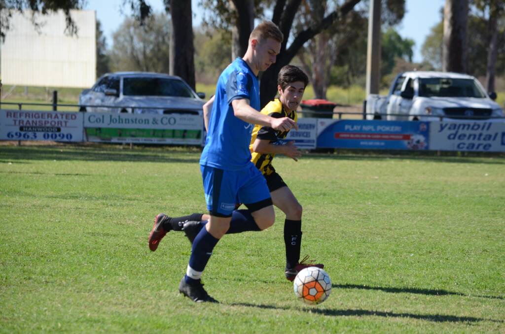 CLINICAL: Hanwood's Connor Sully scored last week against Wagga United. PHOTO: Liam Warren