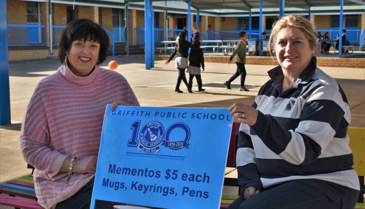 HISTORICAL OCCASION: Helen Lander and Patricia Campbell from Griffith Public School are excited for their centenary celebrations. PHOTO: Shaun Paterson