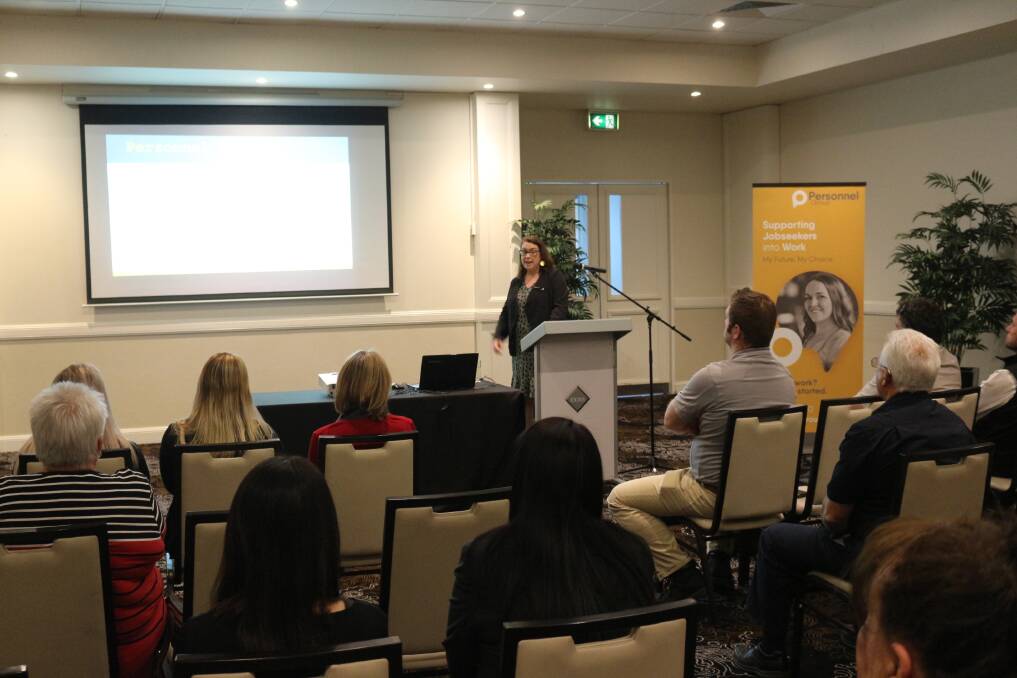 LISTEN AND LEARN: Melanie Norris presenting the facts associated with mental illness and employment. PHOTO: Shaun Paterson