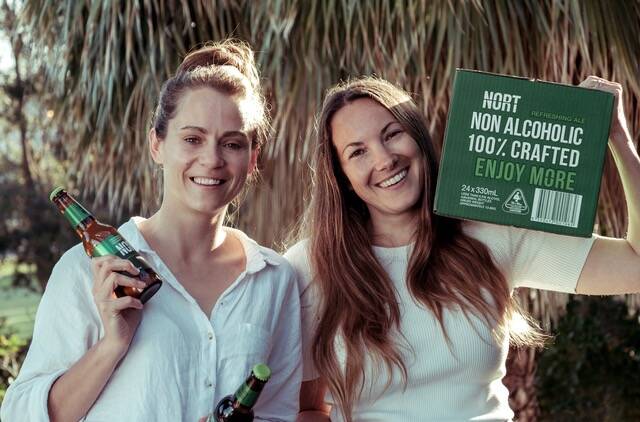 NEW LAUNCH: Sally Muntz and Jaz Wearin with their new non-alcoholic craft beer NORT. PHOTO: Supplied