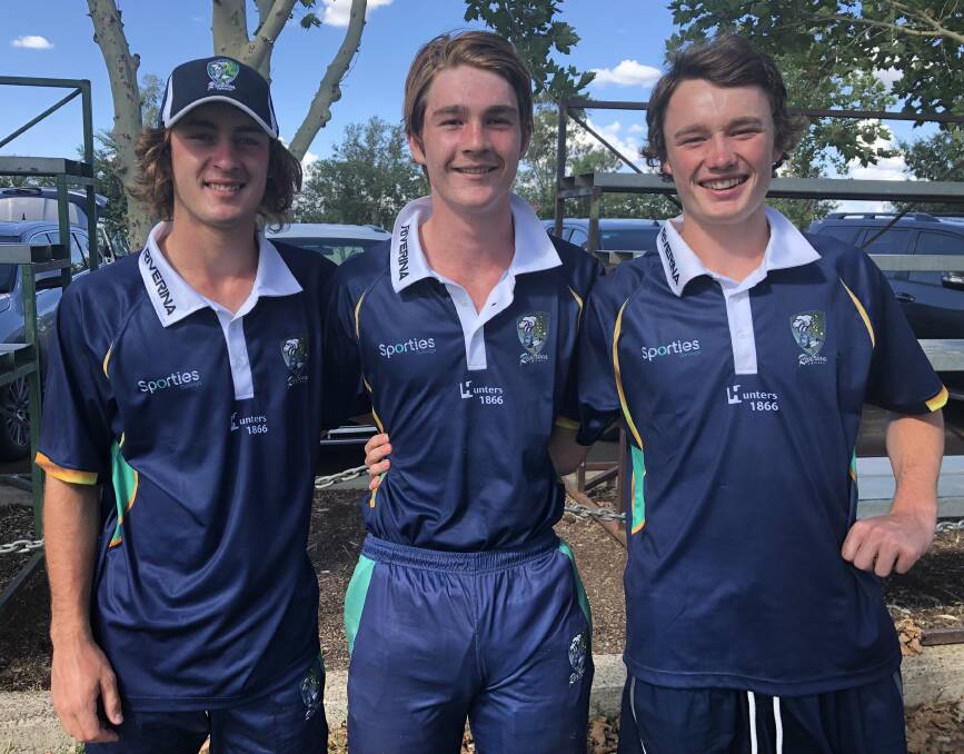 Dean Bennett, Angus Boulton and Jack Catanach at NSW County Cricket Colts Championship. PHOTO: Contributed