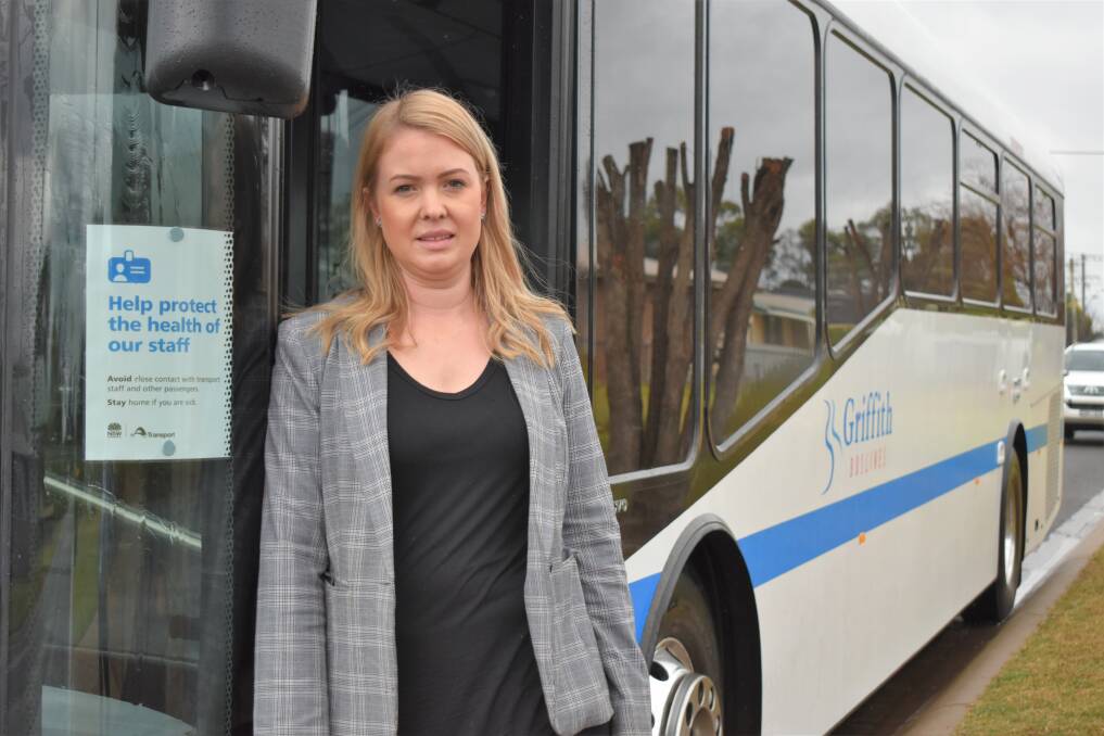 MORE STOPS: Manager of Griffith Buslines, Sally Blair, spoke about the new local services. PHOTO: Shaun Paterson
