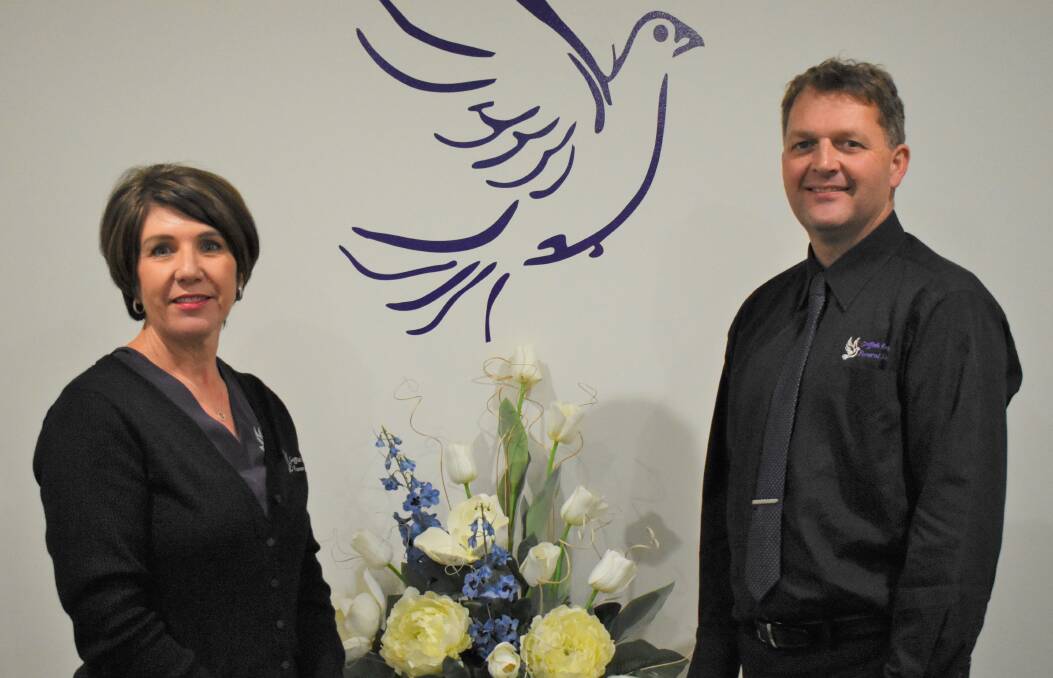 DIRECTORS: Jennifer Overs and Peter Woodward from Griffith Regional Funeral Services. PHOTO: Shaun Paterson