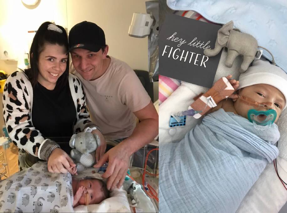 FAMILY TOGETHER: Rachel Guymer and Roger Andreatta with their baby boy Leo James Andreatta. PHOTO: Shaun Paterson