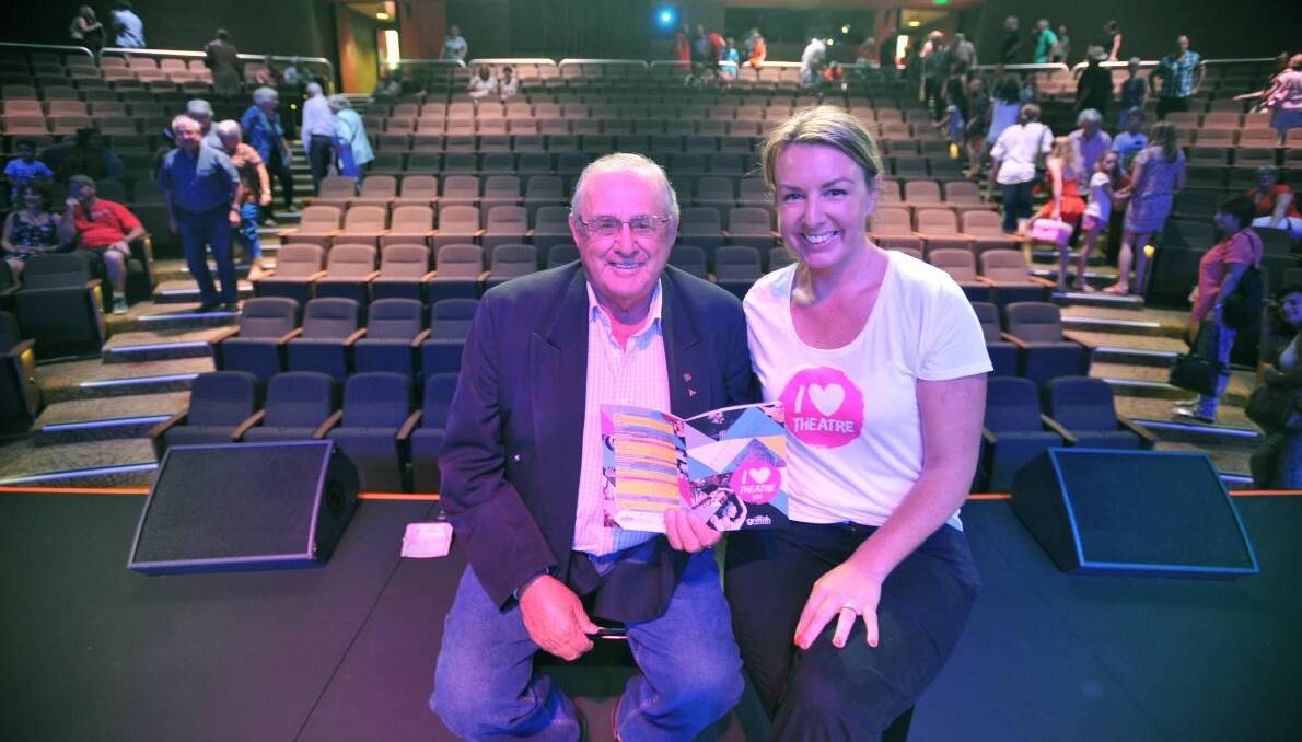 RENOVATED: Mayor John Dal Broi and Sarah Boon at the Griffith Regional Theatre launch in 2015.