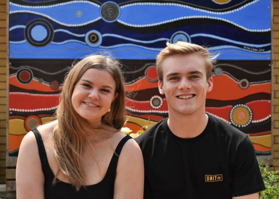 ALL SMILES: Lucy Preston and Jesse Paton both scored a band 6 in their HSC exams. PHOTO: Shaun Paterson