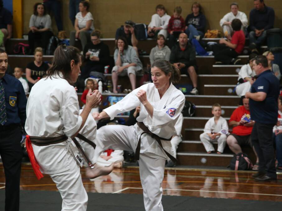 FIERCE: Heather Nolan competing at the 2018 Kyokushin Karate Championships. PHOTO: Anthony Stipo