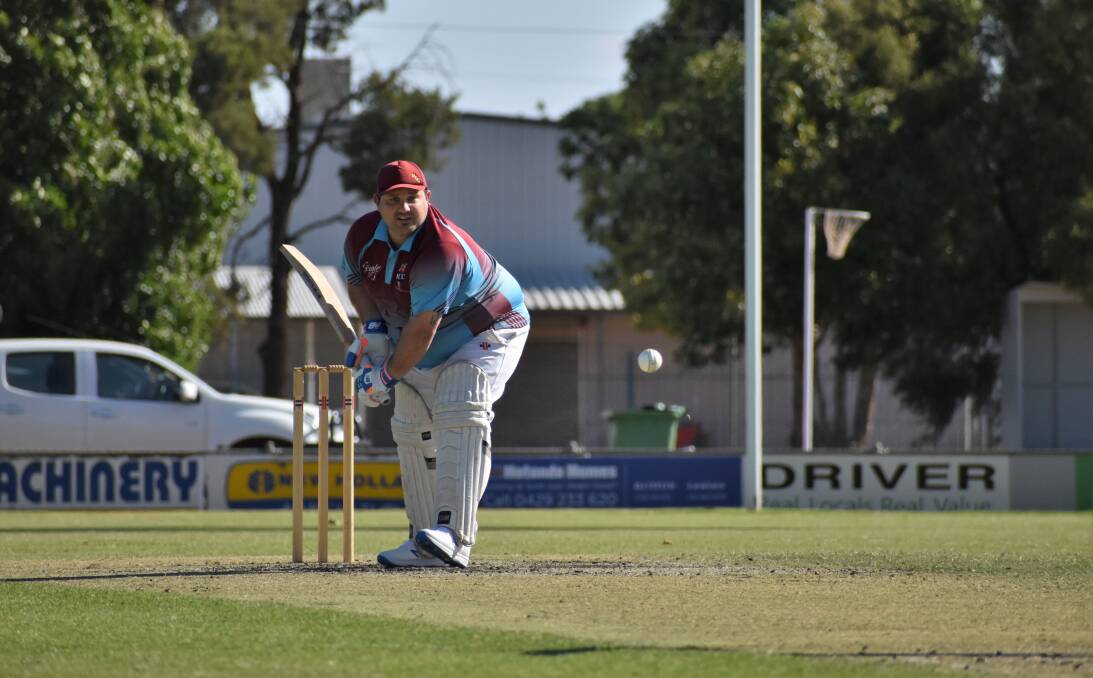 POISED: Hanwood's Michael Crosato batting against Exies Diggers. PHOTO: Shaun Paterson