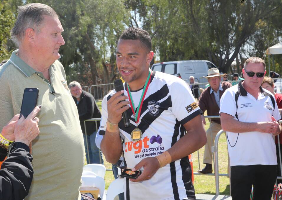 IN LOVING MEMORY: Ziggie Vincent at the Group 20 grand final between Black & Whites and Yanco. PHOTO: Anthony Stipo