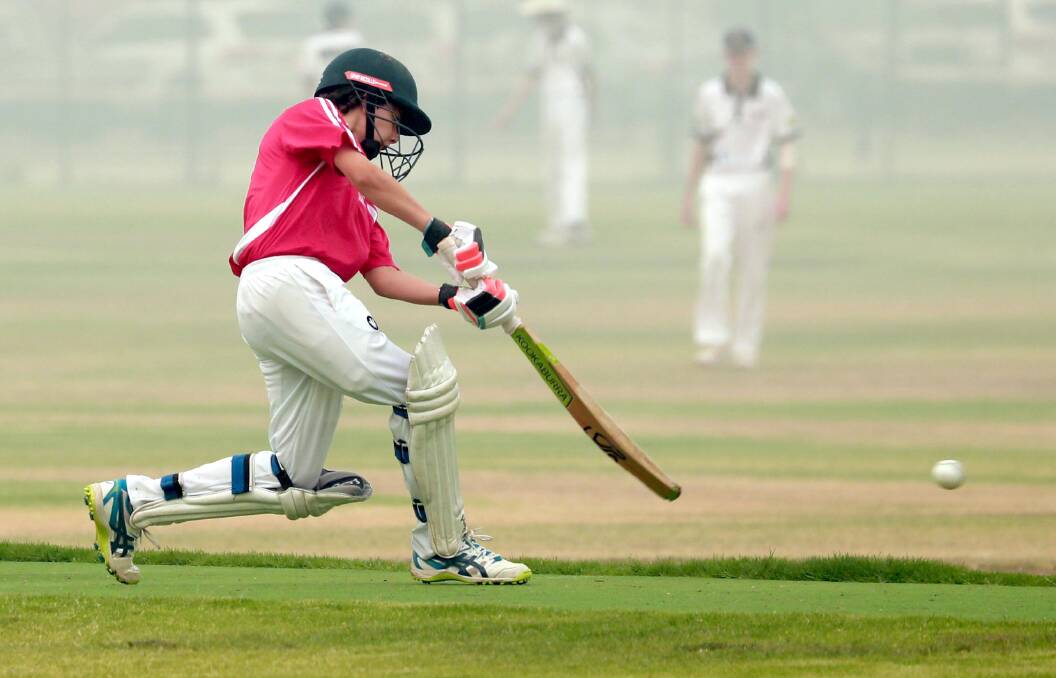 CALLED OFF: Ed Kreutzberger batting in Wagga Wagga amidst conditions caused by the bushfire crisis.