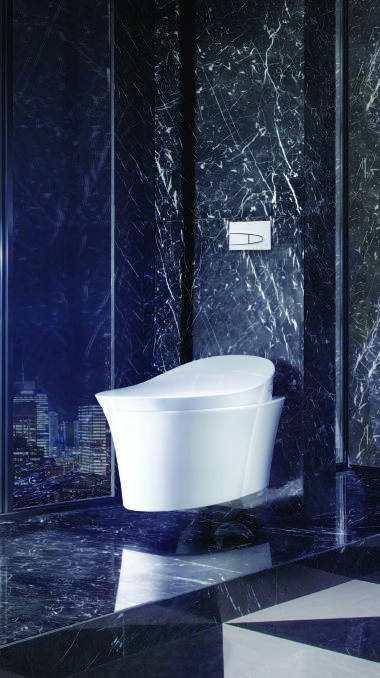 Sleek: Kohler's Veil Intelligent suite cleans itself and has a heated seat made from antibacterial materials. The toilet seat is sensor-activated and automatic. 