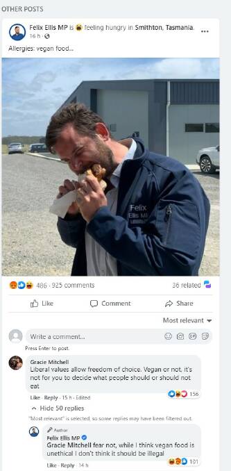 Liberal candidate in social media vegetable stew