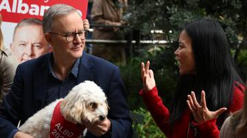 Anthony Albanese and new Labor MP for Reid Sally Sitou on Sunday morning. Picture: AAP