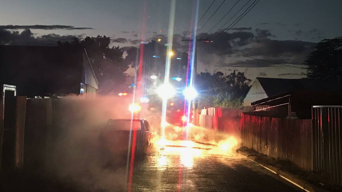 FIERY DAWN: Emergency services were called to the early morning blaze at about 6:30am. PHOTO: Supplied