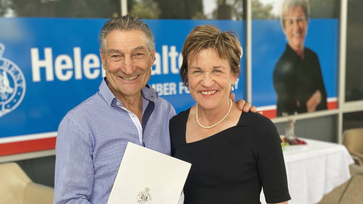 COMMUNITY: Local winemaker Bill Calabria AM won the award for his work in the community, which includes organising the Bacchus Fun Run and the Suicide Awareness Walk For Life. PHOTO: Supplied