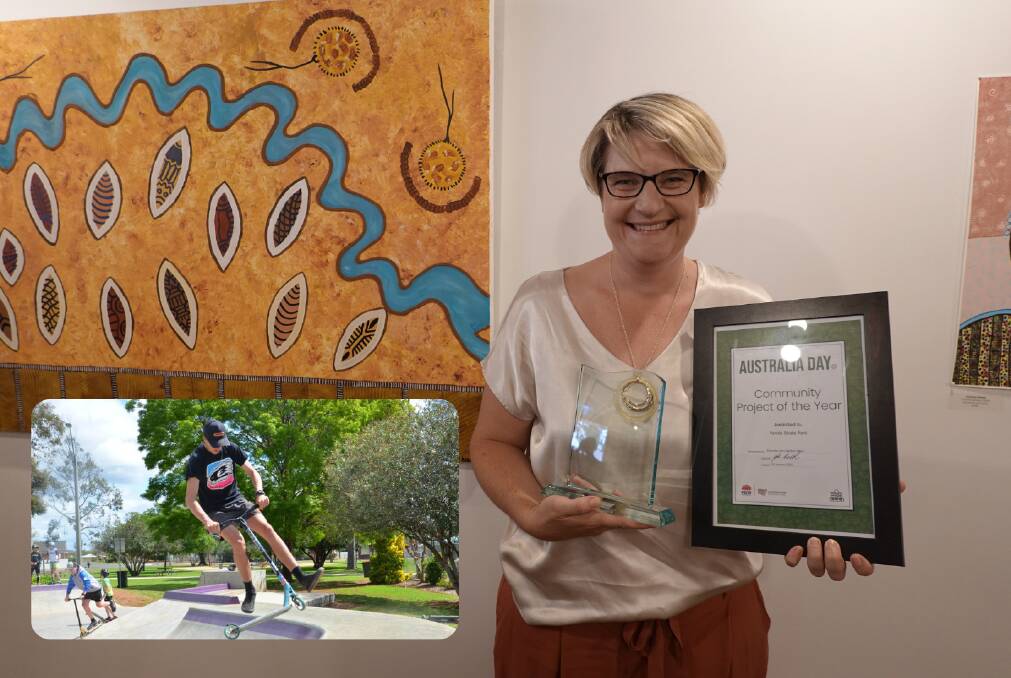 OVER THE MOON: Ann Furner says she is absolutely delighted for Yenda, after the town's new skate park picked up Community Project of the Year. Photo: Monty Jacka