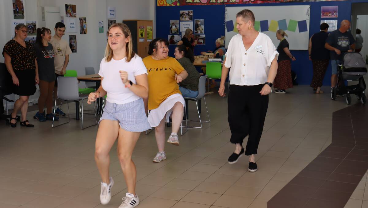 DANCING: Ella Castellaro, Teresa Gullo and Kurrajong team leader Jodie Ridge show off their moves. PHOTO: Supplied