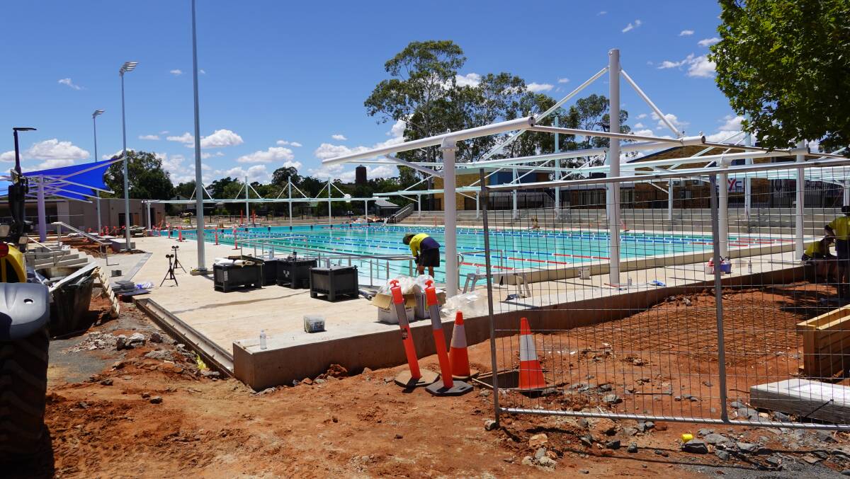 Construction continues on the new pool, which was filled with water for the first time on January 4. PHOTO: Monty Jacka