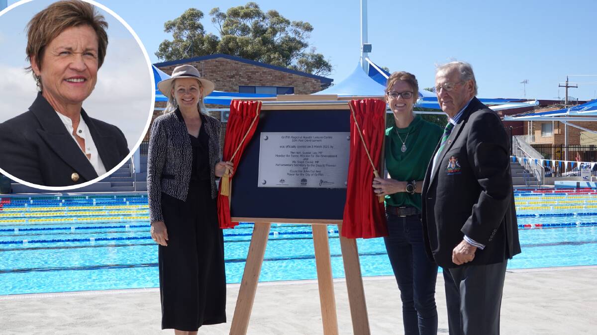 EXCLUDED: Instead of local Member Helen Dalton, Steph Cooke represented the NSW Government at the official launch of Griffith's new pool alongside Sussan Ley and John Dal Broi. Photos: File. 