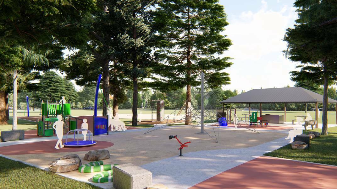 An artist's impression of Griffith's Enticknap Park in use. The inclusive park was upgraded in 2019. Picture: File