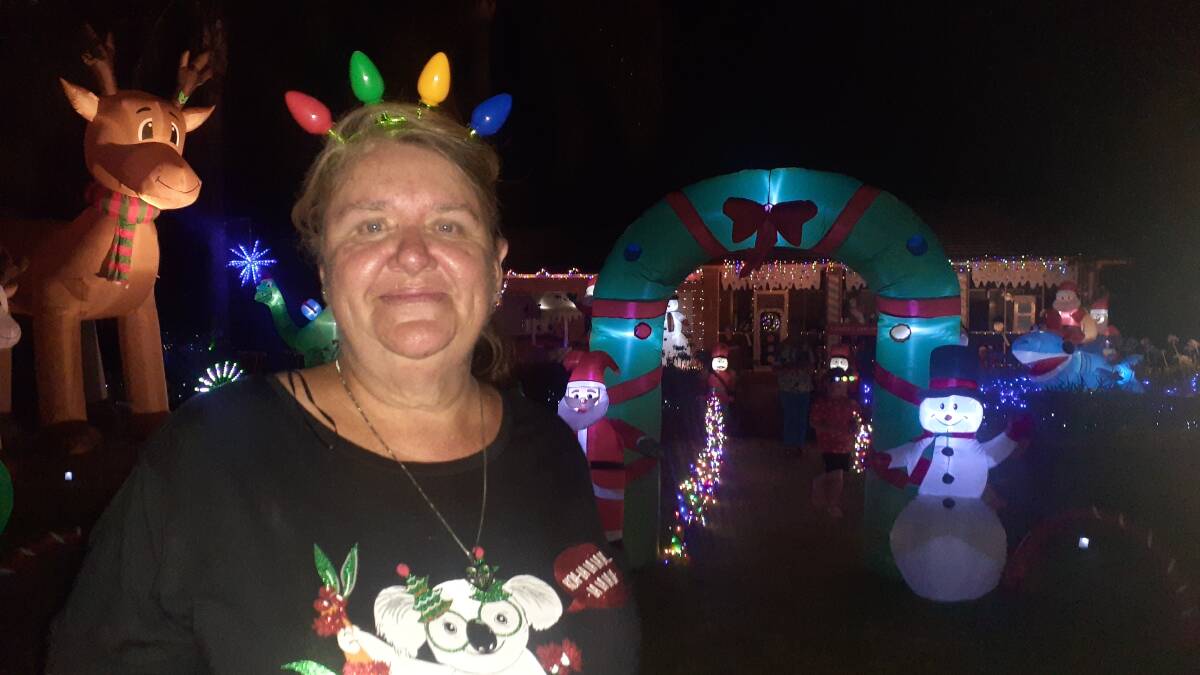 CHRISTMAS LOVER: Jaye Armstrong has spent over $1,000 on decorations, to make a winter wonderland for her grandchildren. PHOTO: Monty Jacka