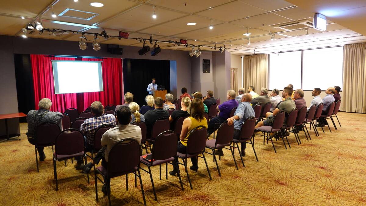 INTEREST: About 20 residents attended the meeting to learn how the Boorga and Dickie Roads sealing project was developing. Photo: Monty Jacka