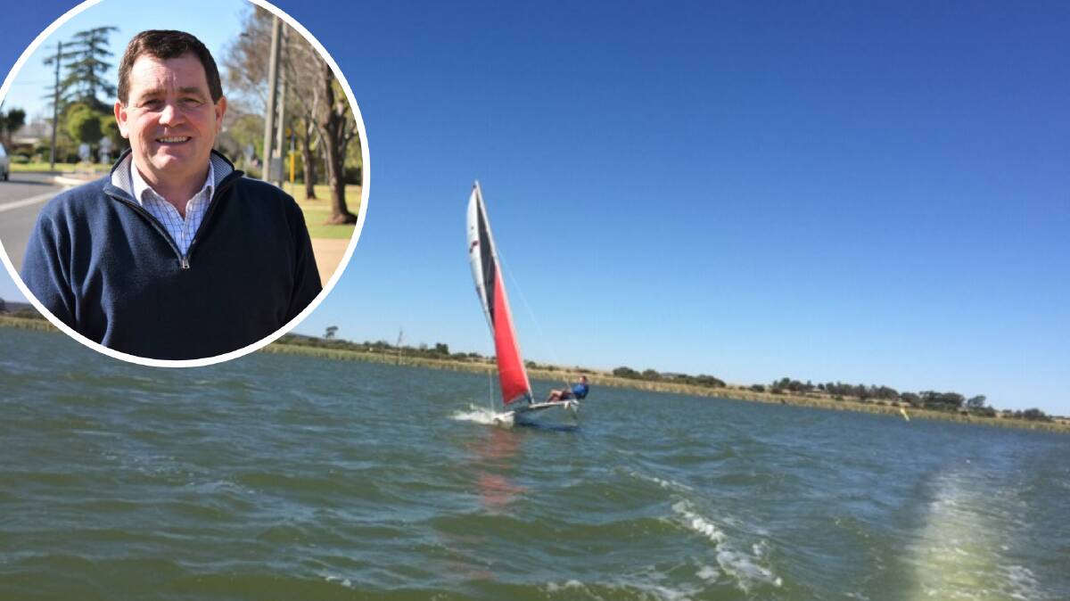 RISING TIDES: Griffith Sailing Club secretary David Martin says he is confident the additional water being added into Lake Wyangan will allow the club to set sail again. PHOTOS: File 