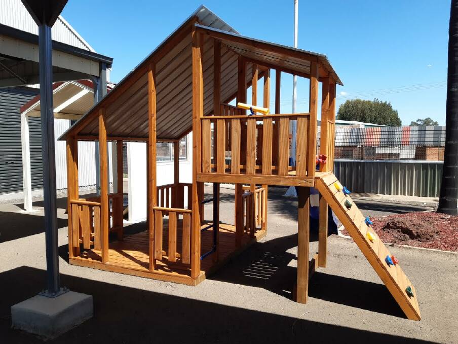 The cubby house is now back up for grabs in a Carevan auction. Photo: Supplied. 
