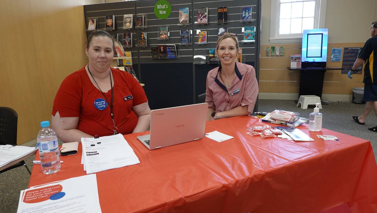 Service NSW representatives Alicia Hornbuckle and Chontelle Egan were keen to answer any questions Griffith residents may have had. Photo: Monty Jacka.