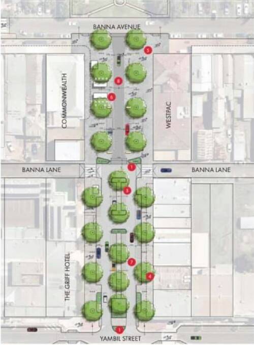 The concept plan of the Kooyoo Street redevelopment. PHOTO: Griffith City Council