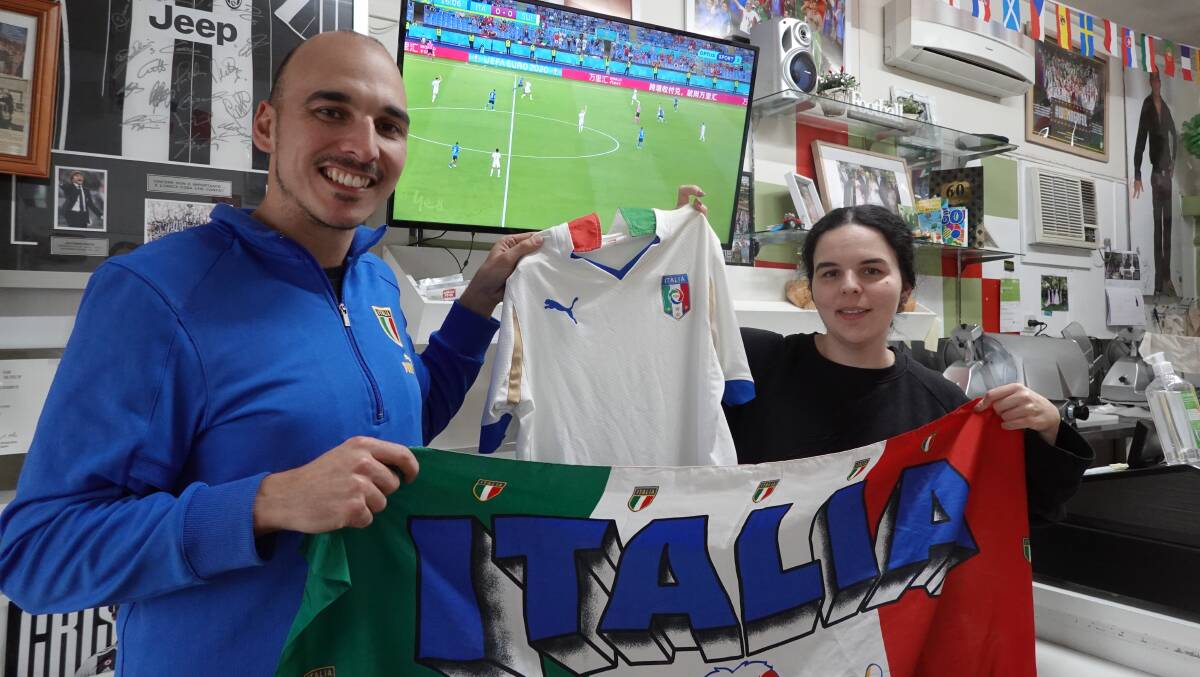 CALCIO: Sam and Maria Trimboli have turned La Piccola Grosseria into a football wonderland for the Euro 2020 tournament. PHOTO: Monty Jacka